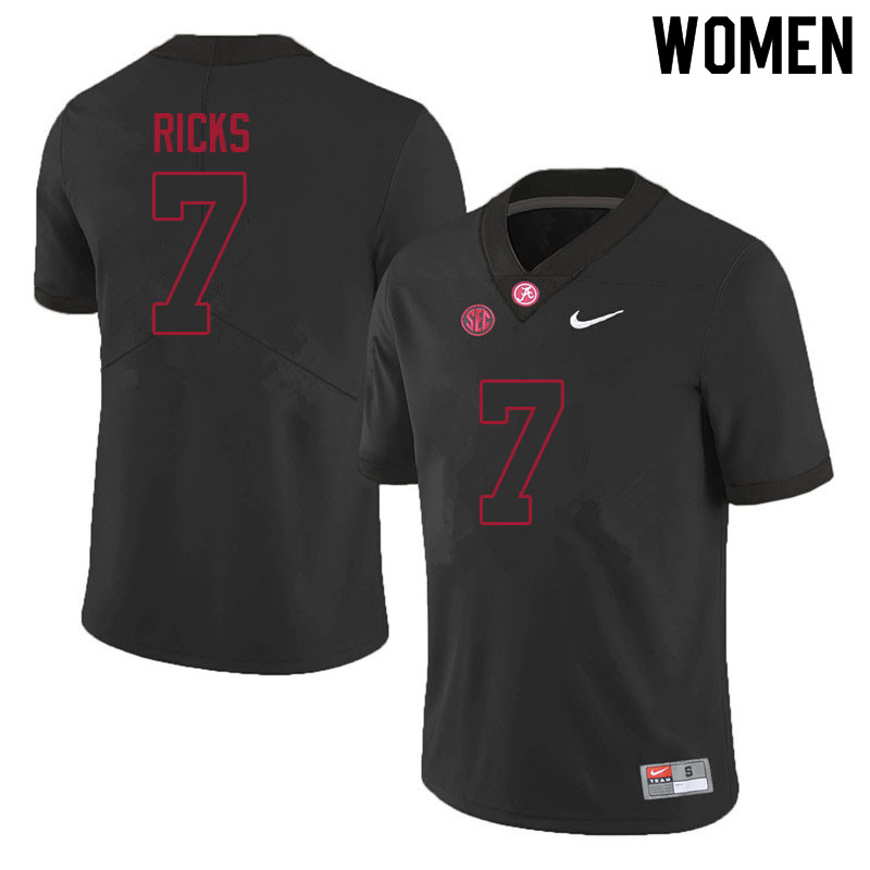 Women #7 Eli Ricks Alabama Crimson Tide College Football Jerseys Sale-Black